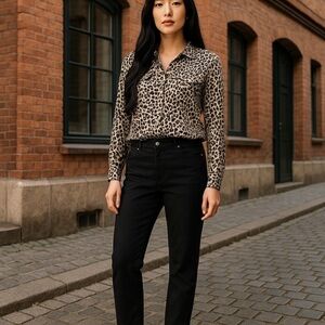 New York Laundry animal print Button Down Shirt